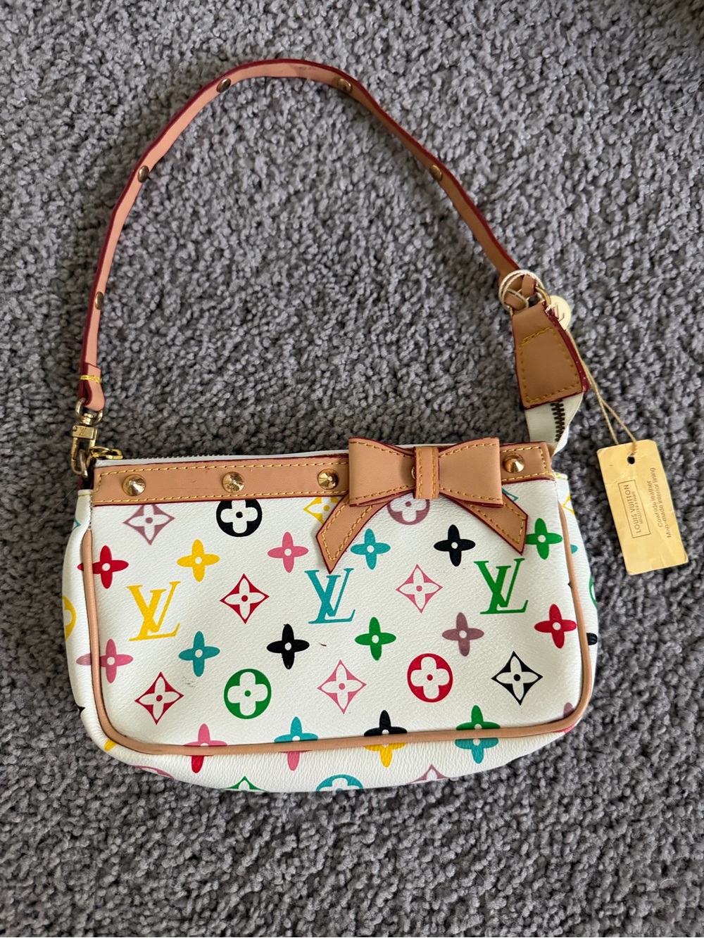 Multicolor Bow Accent Mini Shoulder Bag